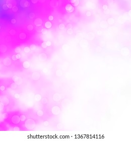 Light Purple vector backdrop with circles. Glitter abstract illustration with colorful drops. Design for your commercials.