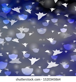 Light Purple vector backdrop with circles, stars. Abstract illustration with colorful shapes of circles, stars. Template for business cards, websites.