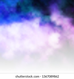 Light Purple vector backdrop with cumulus. Abstract illustration with colorful gradient clouds. Colorful pattern for appdesign.