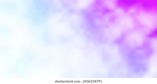 Light Purple vector backdrop with cumulus. Gradient illustration with colorful sky, clouds. Colorful pattern for appdesign.