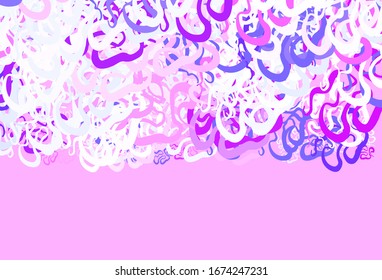 Light Purple vector backdrop with curved lines. Colorful illustration in simple style with gradient. A completely new template for your design.