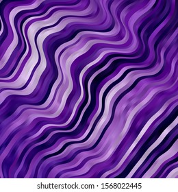 Light Purple vector backdrop with curves. Brand new colorful illustration with bent lines. Template for cellphones.