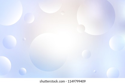 Light Purple vector backdrop with dots. Glitter abstract illustration with blurred drops of rain. Pattern can be used for beautiful websites.