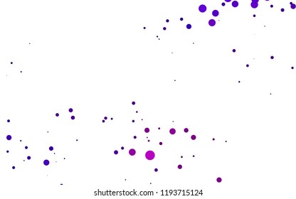 Light Purple vector backdrop with dots, spots. Illustration with set of shining colorful abstract circles. Design for posters, banners.