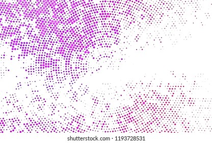 Light Purple vector backdrop with dots. Glitter abstract illustration with blurred drops of rain. Template for your brand book.