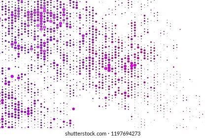 Light Purple vector backdrop with dots. Beautiful colored illustration with blurred circles in nature style. Pattern of water, rain drops.
