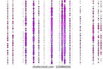 Light Purple vector backdrop with dots. Blurred decorative design in abstract style with bubbles. Pattern of water, rain drops.