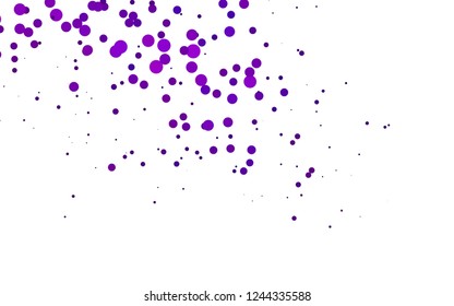 Light Purple vector backdrop with dots, spots. Illustration with set of shining colorful abstract circles. Pattern for beautiful websites.