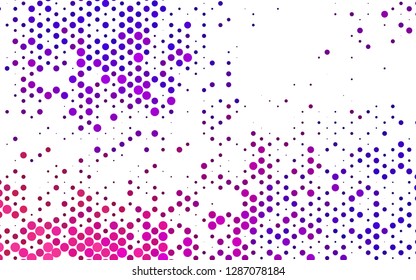 Light Purple vector backdrop with dots, spots. Blurred bubbles on abstract backdrop with colorful gradient. Pattern for ads, leaflets.