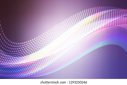 Light Purple vector backdrop with dots and lines. Glitter abstract illustration with connection of triangle structure. Pattern for ads, leaflets.