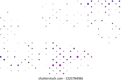 Light Purple vector backdrop with dots. Blurred decorative design in abstract style with bubbles. Pattern for ads, leaflets.