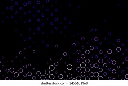 Light Purple vector backdrop with dots. Blurred decorative design in abstract style with bubbles. Template for your brand book.