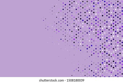 Light Purple vector backdrop with dots. Beautiful colored illustration with blurred circles in nature style. Design for business adverts.