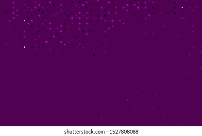Light Purple vector backdrop with dots. Glitter abstract illustration with blurred drops of rain. Pattern for beautiful websites.