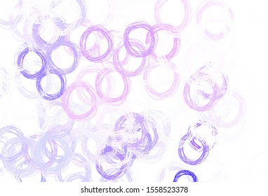 Light Purple vector backdrop with dots. Illustration with set of shining colorful abstract circles. Pattern for textures of wallpapers.