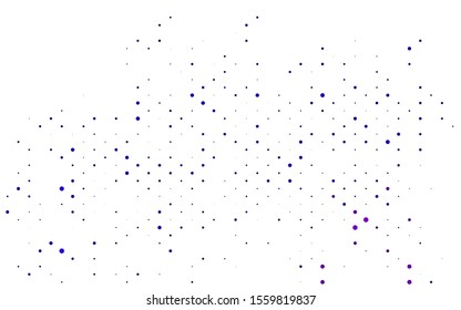 Light Purple vector backdrop with dots. Beautiful colored illustration with blurred circles in nature style. Template for your brand book.