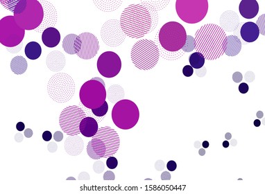 Light Purple vector backdrop with dots. Blurred bubbles on abstract background with colorful gradient. Pattern for ads, leaflets.