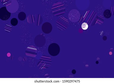 Light Purple vector backdrop with dots. Blurred bubbles on abstract background with colorful gradient. Pattern for ads, leaflets.