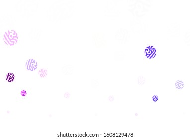 Light Purple vector backdrop with dots. Beautiful colored illustration with blurred circles in nature style. Pattern for futuristic ad, booklets.