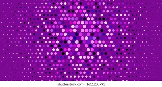 Light Purple vector backdrop with dots. Colorful illustration with gradient dots in nature style. Pattern for business ads.