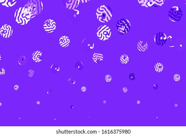 Light Purple vector backdrop with dots. Glitter abstract illustration with blurred drops of rain. Pattern for ads, leaflets.