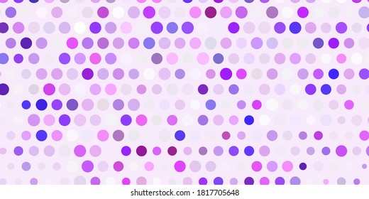 Light purple vector backdrop with dots. Illustration with set of shining colorful abstract spheres. Pattern for business ads.