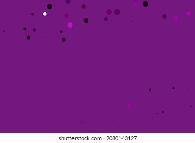 Light Purple vector backdrop with dots. Abstract illustration with colored bubbles in nature style. Pattern for beautiful websites.