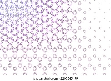 Fondo vector púrpura claro con puntos. Ilustración abstracta moderna con gotas de agua coloridas. Plantilla completamente nueva para su libro de marca.