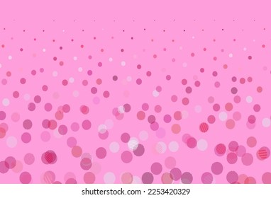 Light Purple vector backdrop with dots. Blurred decorative design in abstract style with bubbles. Design for your business advert.