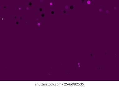 Fundo de vetor roxo claro com pontos. Ilustração abstrata com bolhas coloridas em estilo natural. Padrão para belos sites.