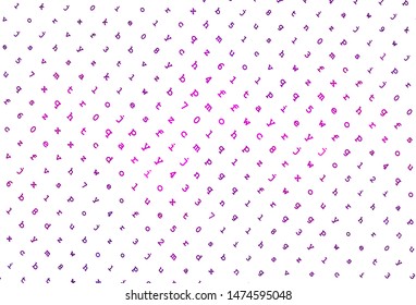 Light Purple vector backdrop with english symbols. Colored alphabet signs with gradient on white background. Best design for a college poster, banner.