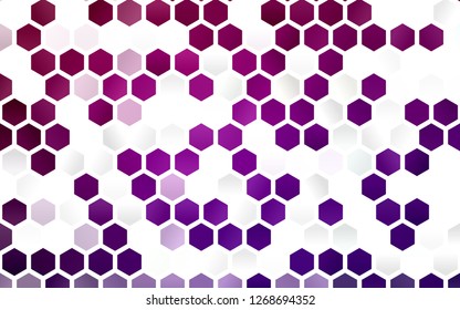 Light Purple vector backdrop with hexagons. Colorful hexagons on white backdrop. Beautiful design for your business advert.