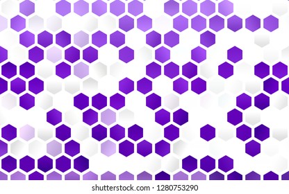Light Purple vector backdrop with hexagons. Abstract illustration with colorful hexagons. Pattern can be used for landing pages.