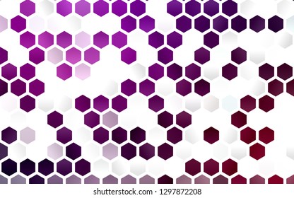 Light Purple vector backdrop with hexagons. Design in abstract style with hexagons. Beautiful design for your business advert.