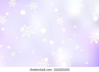 Hellvioletter Vektorhintergrund im Urlaubsstil. Abstrakte Farbverlauf-Illustration mit bunten Weihnachtsgeschichten. Muster für Schulen, Grammatikwebseiten.