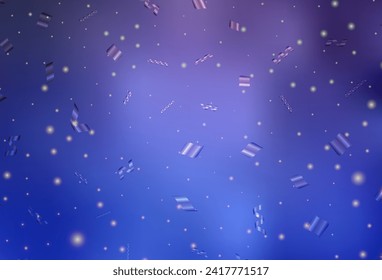 Light Purple vector backdrop in holiday style. Abstract gradient illustration with colorful Christmas things. Smart design for promotion of university.