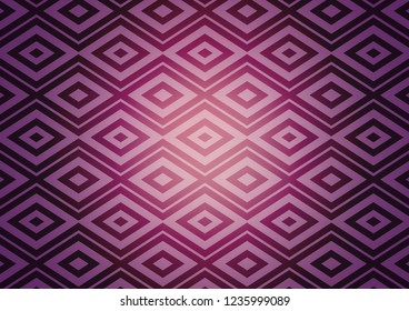 Light Purple vector backdrop with lines, cubes. Glitter abstract illustration with colorful lines, rhombuses. Best design for your ad, poster, banner.