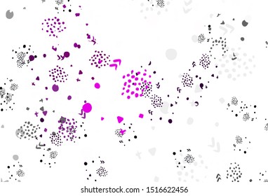 Light Purple vector backdrop with memphis shapes. Modern abstract illustration with colorful random forms. Best smart design for your business.