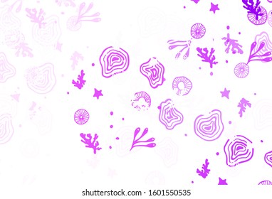 Light Purple vector backdrop with memphis shapes. Modern abstract illustration with colorful random forms. Best smart design for your business.