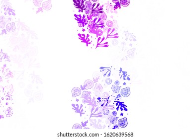 Light Purple vector backdrop with memphis shapes. Decorative design in abstract style with random forms. Simple design for your web site.