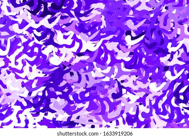 Light Purple vector backdrop with memphis shapes. Colorful chaotic forms with gradient in modern style. Modern design for your business card.