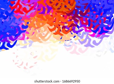 Light Purple vector backdrop with memphis shapes. Illustration with colorful gradient shapes in abstract style. Elegant design for wallpapers.
