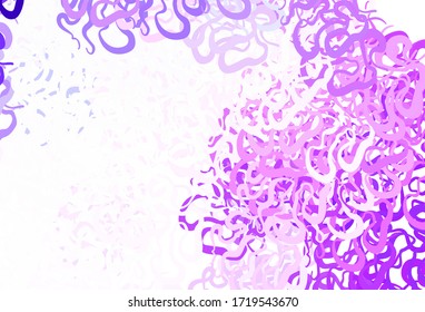 Light Purple vector backdrop with memphis shapes. Modern abstract illustration with colorful random forms. Modern design for your business card.
