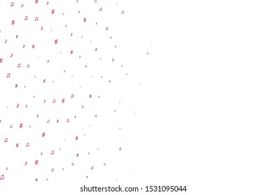 Light Purple vector backdrop with music notes. Modern abstract illustration with melody keys. Pattern for festival leaflets.