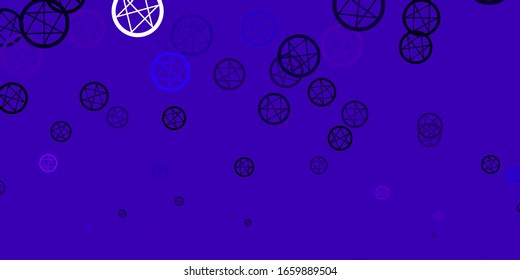 Fondo vector claro con símbolos misteriosos. Ilustración abstracta con formas de degradado gótico. Antecedentes para diseños esotéricos y místicos.