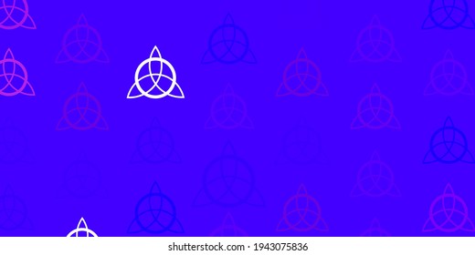 Light Purple vector backdrop with mystery symbols. Illustration with magical signs of spiritual power. Best design halloween events.