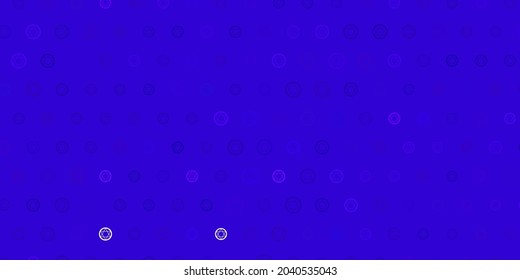 Light Purple vector backdrop with mystery symbols. Colorful mystic symbols with a gradient in ancient style. Background for esoteric, mystic designs.