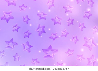 Light Purple vector backdrop with small and big stars. Blurred decorative design in simple style with stars. Smart design for your business advert.