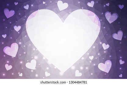 Light Purple vector  backdrop with sweet hearts. Illustration with hearts in love concept for valentine's day. Template for Valentine's greeting postcards.