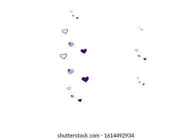 Light Purple vector backdrop with sweet hearts. Beautiful abstract hearts on colorful gradient background. Pattern for marriage gifts, congratulations.